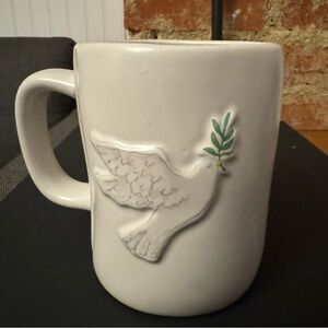 Rae Dunn White Two Sided Mug Dove Glory in the Highest